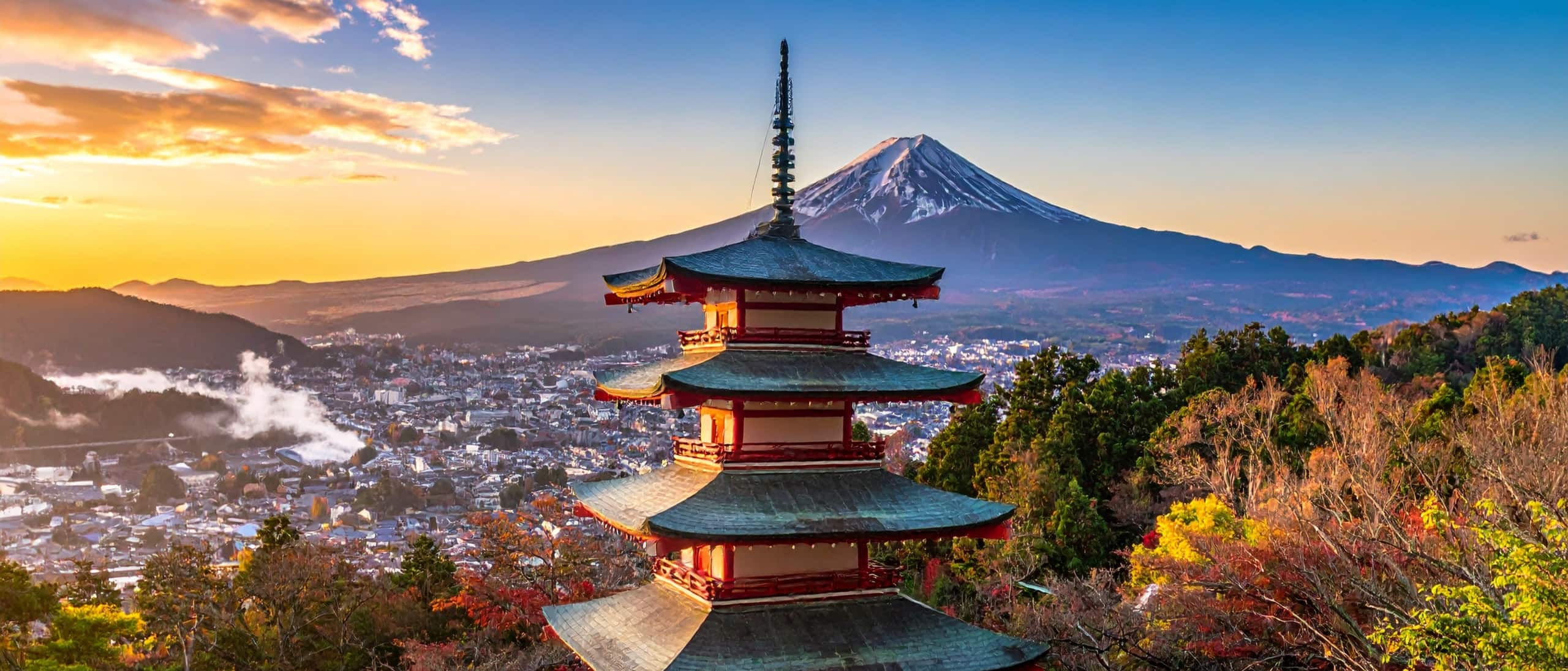 Japan — cherry blossoms and ancient temples