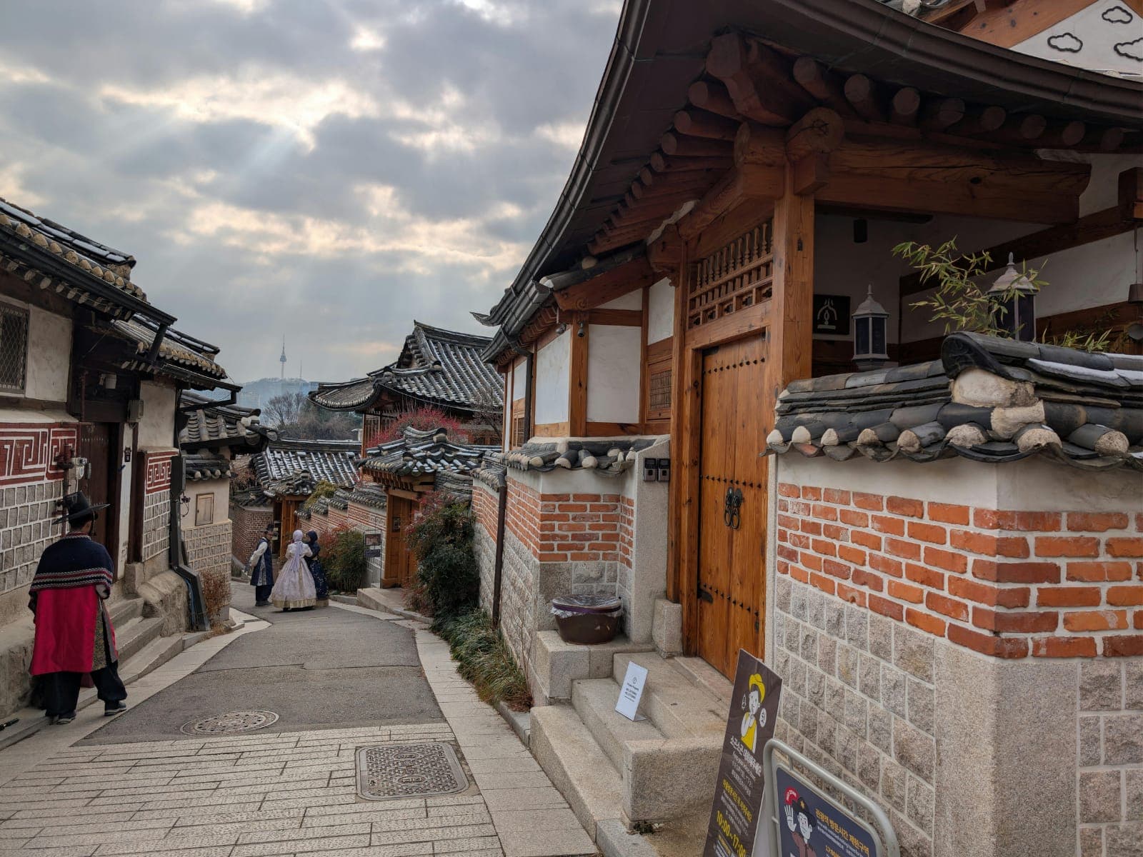 Traditional hanok lane in Bukchon Hanok Village, Seoul