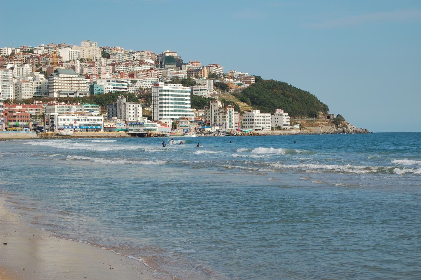 Haeundae Beach and the Busan skyline