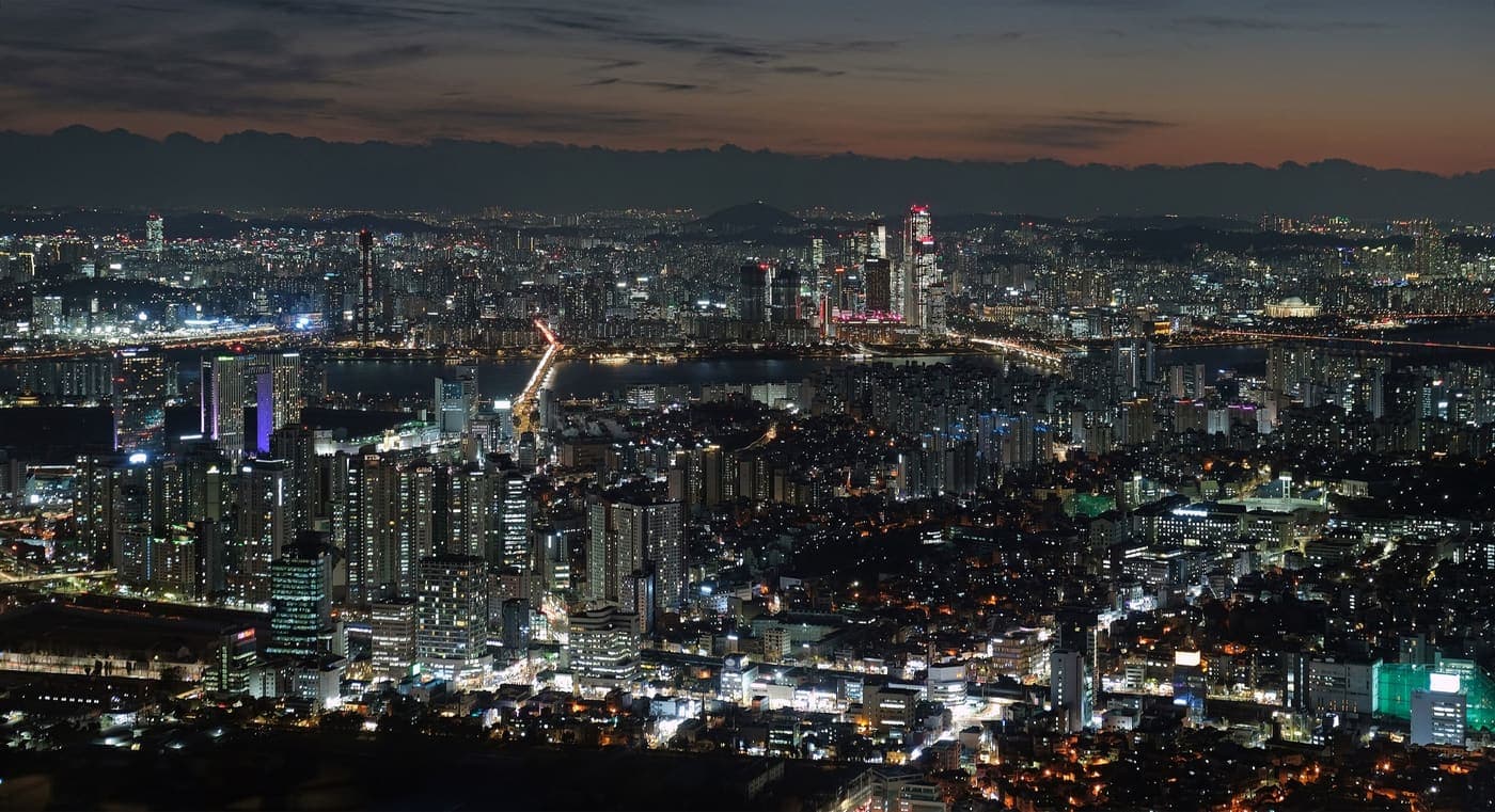 Seoul at night from N Seoul Tower